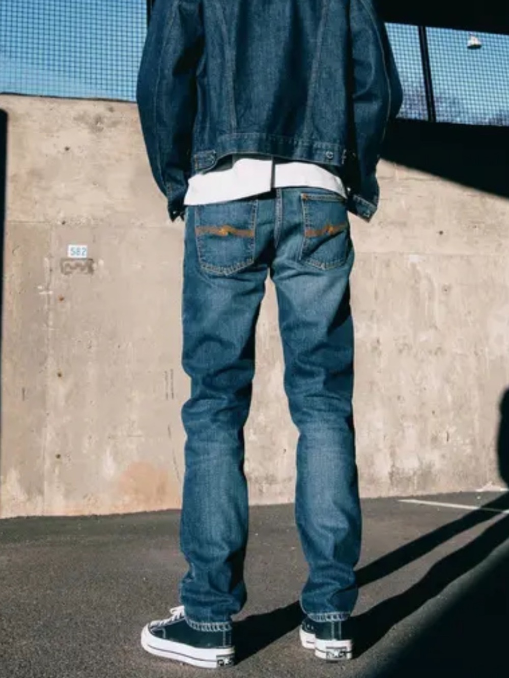 Nudie Jeans 31x30 Lean Dean Blue Moon Indigo Faded Denim Pants Organic Cotton